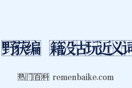 野获编·籍没古玩近义词是什么意思的图片